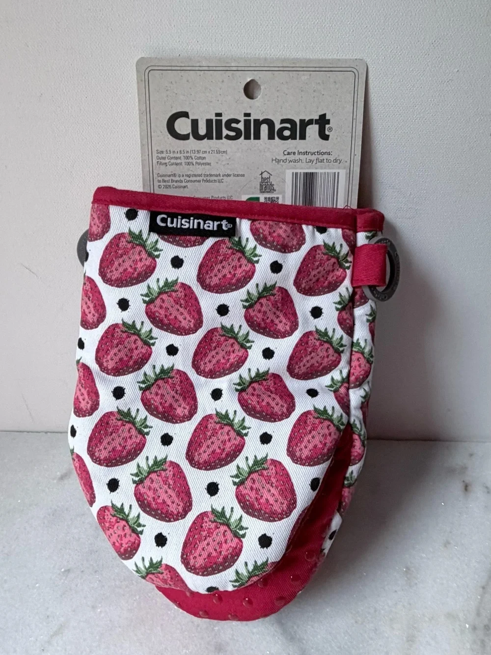 Cuisinart  Strawberry kitchen Mitt - White & red